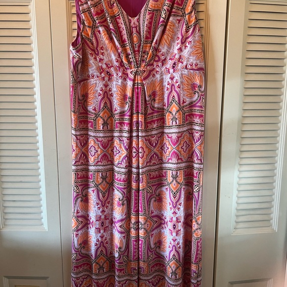 chicos size 4 print v neck maxi dress - Picture 4 of 7